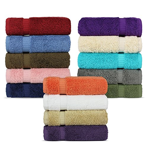 Product Cover Chakir Turkish Linens 100% Turkish Cotton Luxury Hotel & Spa Washcloth Set (Set of 12, Multicolor)
