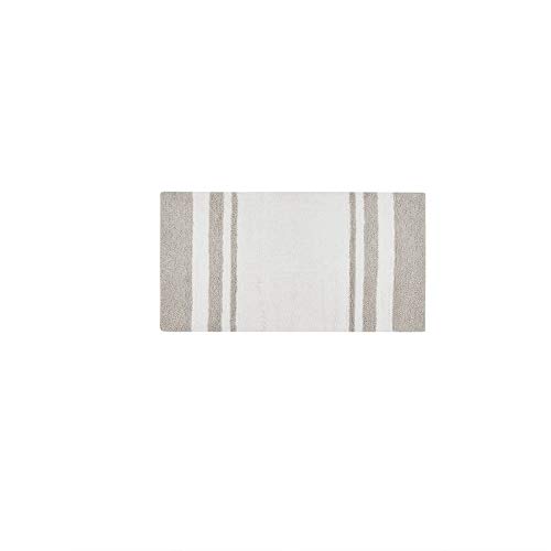 Product Cover Madison Park Spa Bath Rug 100% Cotton Striped Reversible Ultra Soft Non-Slip Absorbent Quick Dry Mats for Tub, Shower Room, and Bathroom, 27x45, Taupe