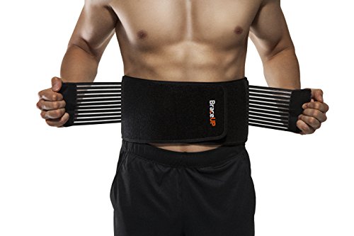 Product Cover BraceUP Stabilizing Lumbar Lower Back Brace Support Belt Dual Adjustable Straps Breathable Mesh Panels (S/M)