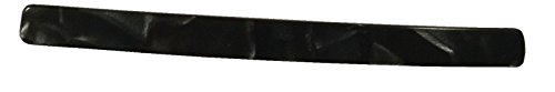 Product Cover French Amie Long and Thin Handmade Celluloid Black Hair Clip Barrette - 4 Inches (Black Nycra)