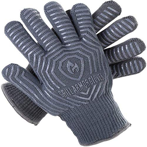 Product Cover Grill Armor Extreme Heat Resistant Oven Gloves - EN407 Certified 500C - Cooking Gloves for BBQ, Grilling, Baking, Grey