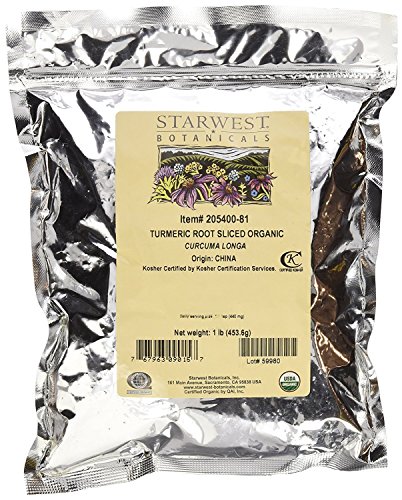 Product Cover Starwest Botanicals Organic Turmeric Rhizome Sliced (Sulfite-Free), 1 Pound