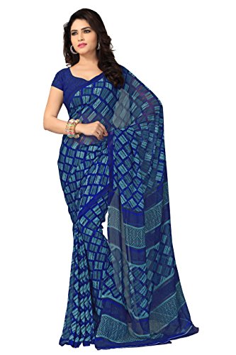 Product Cover Vaamsi Women's Georgette Printed Saree Blue