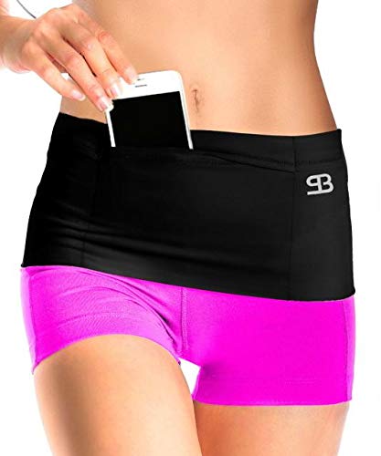 Product Cover Stashbandz Unisex Travel Money Belt, Running Belt, Fanny and Waist Pack, 4 Large Security Pockets - One Pocket with Zipper, Fits Phones Passport and More, Extra Wide Spandex, USA Made