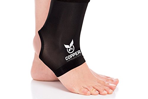 Product Cover Copper Compression Gear Premium Fit Recovery Ankle Sleeve - 100% Guaranteed - Best Ankle Brace Support Sock Wrap Stabilizer for Men and Women (XX Large)