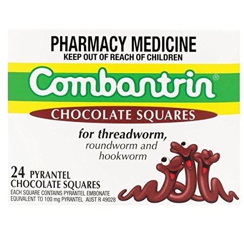 Product Cover Combantrin Chocolate Squares 24 Worming Treatment for Children, Adult with 1PCS Chinese Knot Gift Made in Australia