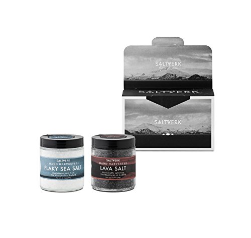 Product Cover Saltverk Gift Box w/Lava salt + Pure salt, [3,17 oz x 2] | Flavoured salts | All natural | Sustainable | Gluten Free | Unrefined | Great for Grilling | Keto | Eco