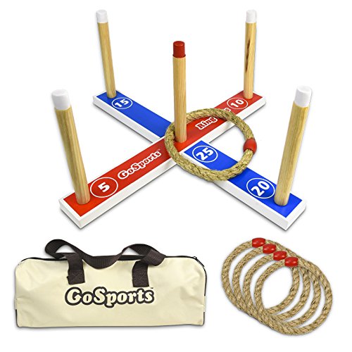 Product Cover GoSports Premium Wooden Ring Toss Game with Carrying Case, Outdoor Fun for Kids and Adults
