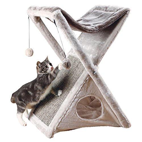 Product Cover Trixie Pet Products Miguel Fold and Store Cat Tower, 20.25 x 13.75 x 25.5, Gray/Light Gray