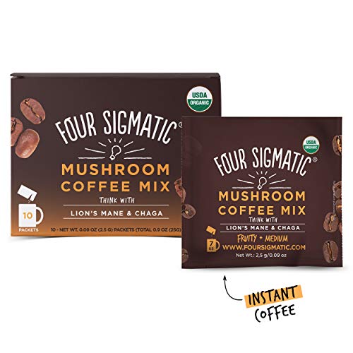 Product Cover Four Sigmatic Mushroom Coffee with Lion's Mane & Chaga For Concentration + Focus, Vegan, Paleo, Gluten Free, 0.09 Ounce (10 Count)