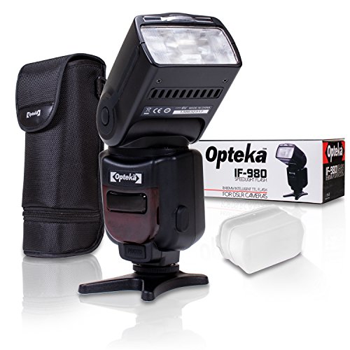 Product Cover Opteka IF-980 E-TTL AF Dedicated Flash w/Bounce, Zoom, Tilt, LCD Display for Canon EOS Digital SLR Cameras 80D 7D 77D 70D 60D 60Da 50D 7D 6D 5D 5DS 1DS T7i T7s T7 T6s T6i T6 T5i T5 T4i T3i T3 SL2 SL1