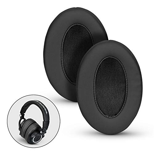 Product Cover Brainwavz Angled Ear Pads for ATH M50X, M50XBT, M40X, M30X, HyperX, SHURE, Turtle Beach, AKG, ATH, Philips, JBL, Fostex Replacement Memory Foam Earpads & Fits Many Headphones (See List), Pro Black