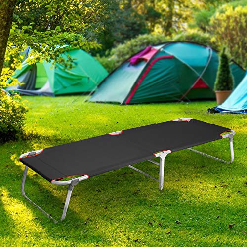 Product Cover Magshion Portable Military Fold Up Camping Bed Cot with  Storage Bag, Black