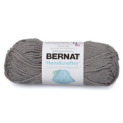 Product Cover Bernat Handicrafter Cotton Solids Yarn, 1.75 oz, Gauge 4 Medium, 100% Cotton, Overcast