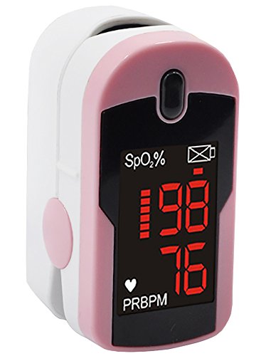 Product Cover Concord Pink Fingertip Pulse Oximeter with Reversible Display, Carrying Case and Lanyard