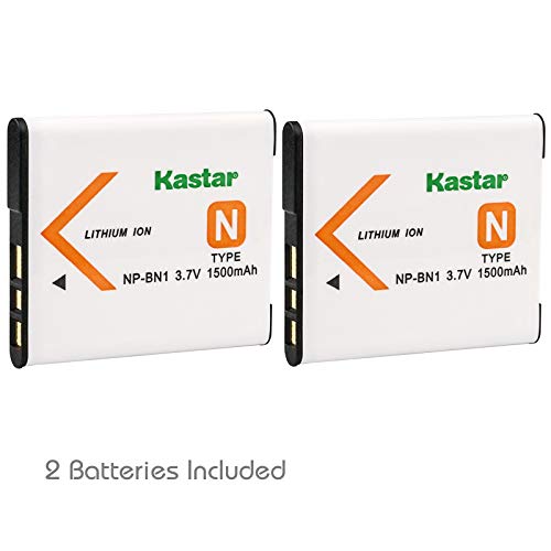Product Cover Kastar Battery (2-Pack) for NP-BN1, BC-CSN & Sony Cyber-Shot DSC-QX10,DSC-QX100,DSC-T99,DSC-T110,DSC-TF1,DSC-TX5,TX7,TX9,DSC-TX10,DSC-TX20,DSC-TX30,DSC-TX55,DSC-TX66,DSC-TX100V,DSC-TX200V,DSC-W310