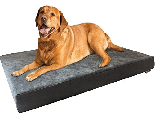 Product Cover Dogbed4less XL Orthopedic Memory Foam Dog Bed with Machine Washable Cover, Waterproof Lining for Medium to Large Pet, 47X29X4 Pad Fit 48X30 Crate