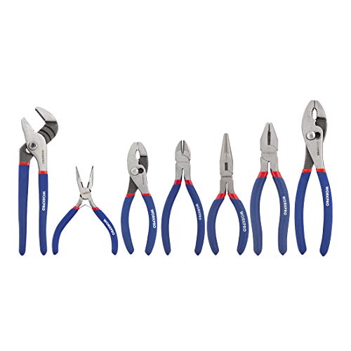 Product Cover WORKPRO 7-piece Pliers Set (8-inch Groove Joint Pliers, 6-inch Long Nose, 6-inch Slip Joint, 4-1/2 Inch Long Nose, 6-inch Diagonal, 7-inch Linesman, 8-inch Slip Joint) for DIY & Home Use