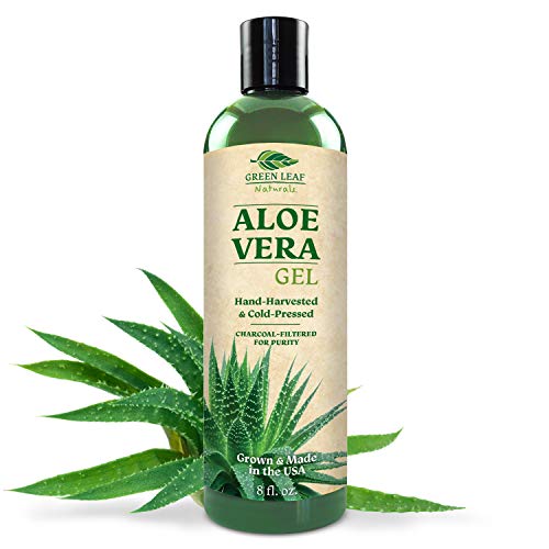 Product Cover Pure Aloe Vera Gel from Freshly Cut Aloe Leaves for Natural Skin Care - Thin Aloe Gel Formula for Skin, Face, Hair, Daily Moisturizer, Aftershave Lotion, Sunburn Relief, Burn Care - 8 ounce