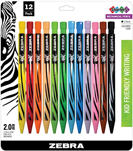 Product Cover Zebra Cadoozles Starters Colored Mechanical Pencil, 2.0mm Point Size, Assorted Colors, 12-Count