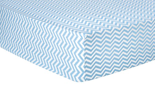 Product Cover Trend Lab Chevron Deluxe Flannel Fitted Crib Sheet, Blue