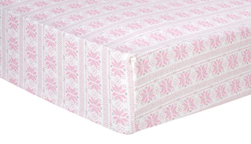 Product Cover Trend Lab 100% Cotton Fair Isle Deluxe Flannel Fitted Crib Sheet, Pink