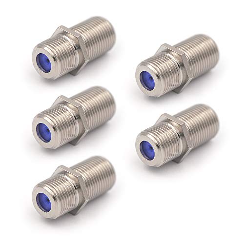 Product Cover VCE 3GHz F Type RG6 Coax Cable Female to Female Connector,RF Coaxial Cable Extension Adapter Antenna Plug Connects Two Coaxial Video Cables 5 Pack