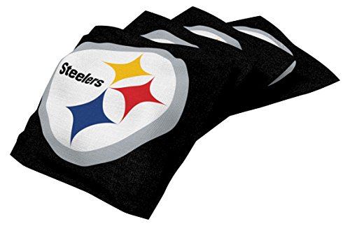 Product Cover Wild Sports NFL Pittsburgh Steelers Black Authentic Cornhole Bean Bag Set (4 Pack)