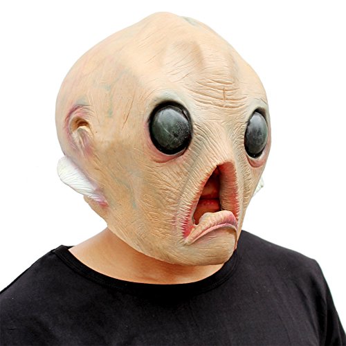 Product Cover CreepyParty Deluxe Novelty Halloween Costume Party Latex Head Mask Alien