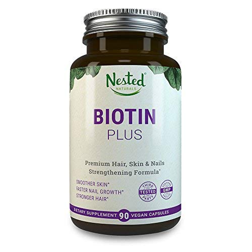 Product Cover BIOTIN Plus 5000 mcg | 90 High Potency Vegan Capsules | Male & Female Skin, Nails and Hair Growth Vitamins with B-Complex | Vitamin B7 Supplements for Men & Women | Natural Hair Loss Supplement Pills