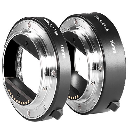 Product Cover Neewer Metal AF Auto-Focus Macro Extension Tube Set 10mm&16mm for Sony NEX E-Mount Camera NEX 3/3N/5/5N/5R/A6000/A6300 and Full Frame A7 A7S/A7SII A7R/A7RII A7II