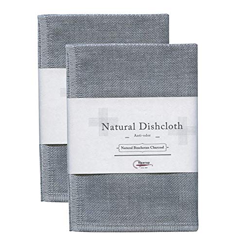 Product Cover IPPINKA Nawrap Binchotan Dishcloths, Set of 2, Naturally Odor Absorbing
