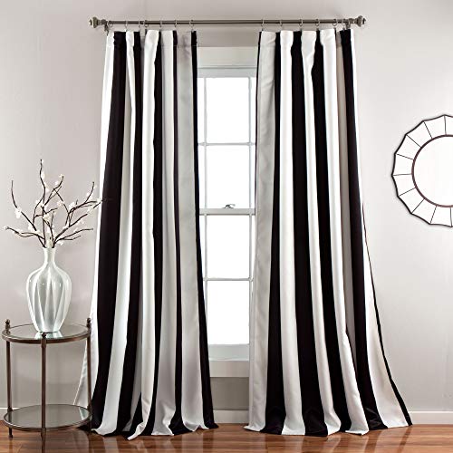 Product Cover Lush Decor Wilbur Room Darkening Striped Window Panel Curtains Set (Pair), 84