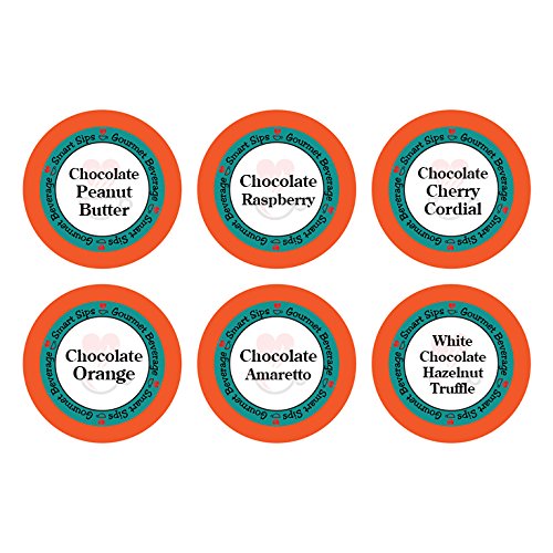 Product Cover Smart Sips, Chocolate Obsession Gourmet Coffee Variety Sampler Pack, 24 Count for Keurig K-cup Brewers - Chocolate Cherry Cordial, Chocolate Peanut Butter, Chocolate Raspberry & More
