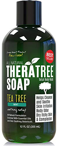 Product Cover TheraTree Tea Tree Oil Soap with Neem Oil - 12oz - Helps Skin Irritation, Body Odor, Helps Restore Healthy Complexion for Body and Face by Oleavine TheraTree