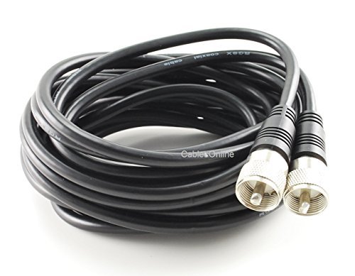 Product Cover CablesOnline , 20ft RG8x Coax UHF (PL259) Male/Male 50 ohm Antenna Cable , R-U020