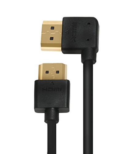 Product Cover A to A HDMI Cable, Ysimda Ultra Slim Flexible Series One Port Saver 90 Degree Right- Angle A to A HDMI 2.0 High-Speed Cable, 6ft, Golded Connecter, 18G, Supports Ethernet, 3D, 4K and Audio Return