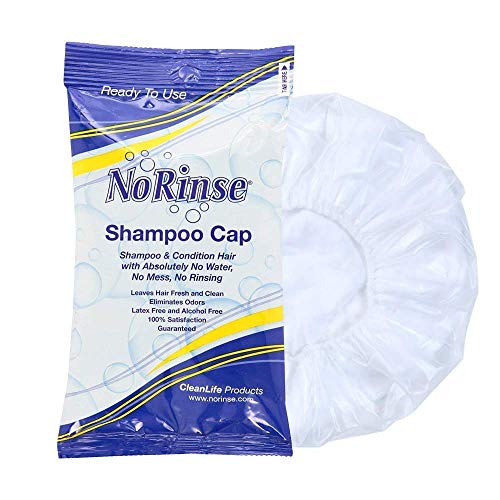 Product Cover No-Rinse Shampoo Cap by Cleanlife Products, Shampoo and Condition Hair with No Water or Rinsing - Microwaveable, Latex-Free and Alcohol-Free (Pack of 4)