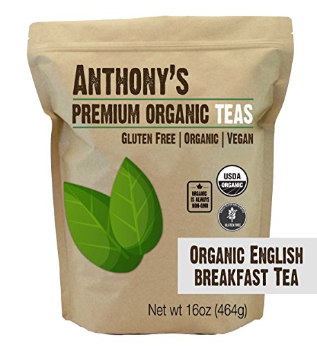 Product Cover Anthony's Organic English Breakfast Loose Leaf Tea, 1lb, Gluten Free, Non GMO, Non Irradiated, Keto Friendly