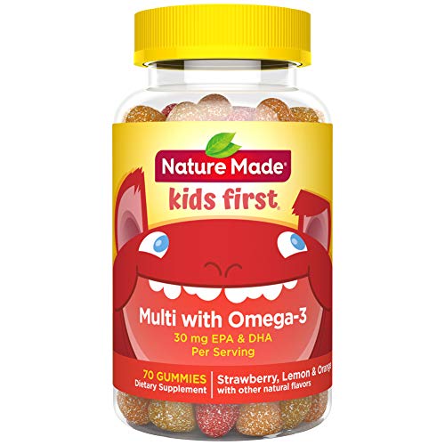 Product Cover Nature Made Kids First Multi + Omega-3 Gummies, 70 Count for Daily Nutritional Support† (Packaging May Vary)