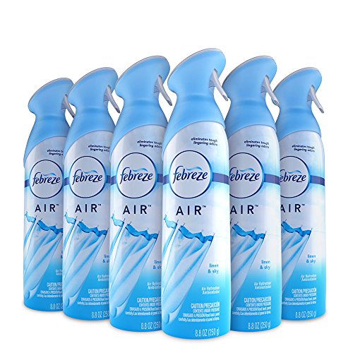 Product Cover Febreze Air Freshener and Odor Spray, Linen & Sky Scent, 8.8 Oz, 6 Pack