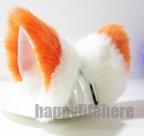Product Cover Cat Fox Ears Kitty Costume Halloween Cosplay Fancy Dress Orange with white Kits