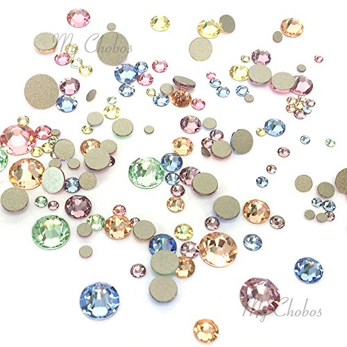 Product Cover BABY Colors mixed with Swarovski 2058 Xilion / 2088 Xirius Rose flatbacks sizes ss5, ss7, ss9, ss12, ss16, ss20, ss30 No-Hotfix rhinestones nail art 144 pcs (1 gross) *FREE Shipping from Mychobos (Crystal-Wholesale)*