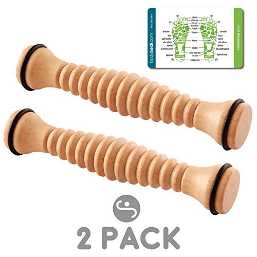 Product Cover Body Back Wooden Foot Roller, Foot Massager for Plantar Fasciitis, Stress Relief, Relaxation, 2 Pack
