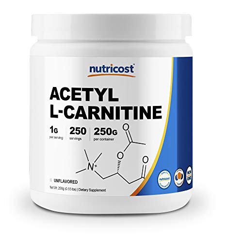 Product Cover Nutricost Acetyl L-Carnitine (ALCAR) 250 Grams- 1G Per Serving - 250 Servings - Highest Quality Pure Acetyl L-Carnitine Powder