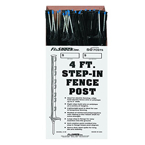 Product Cover Fi-Shock A-48B 4 ft. Black Step-In Fence Post - 50 Posts Included