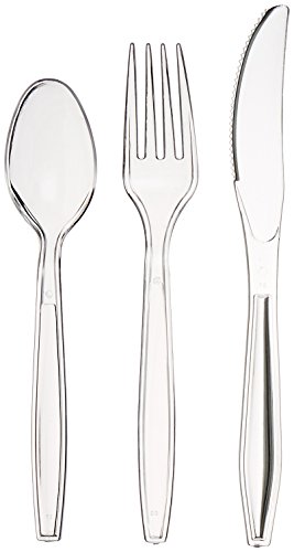 Product Cover AmazonBasics 360-Piece Disposable Clear Plastic Utensil Cutlery Set