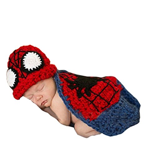 Product Cover Pinbo Newborn Baby boys Girls Photography Prop Crochet Knitted Spider Hat Cover