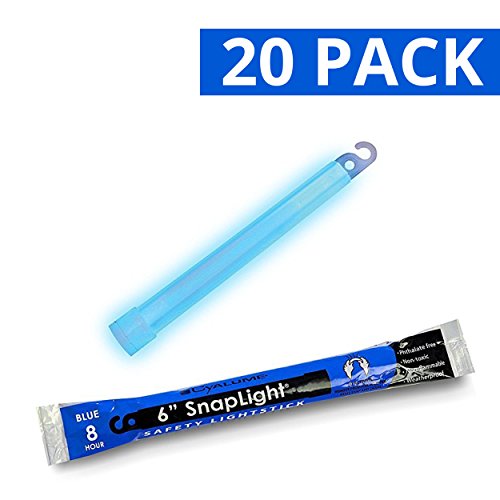 Product Cover Cyalume SnapLight Blue Light Sticks - 6 Inch Industrial Grade, High Intensity Glow Sticks with 8 Hour Duration (Pack of 20)