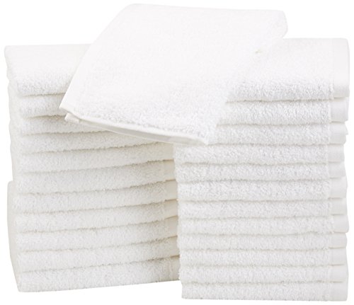 Product Cover AmazonBasics Cotton Washcloths Towels - Pack of 24, White